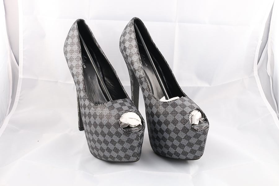 Black Checker Heels Image