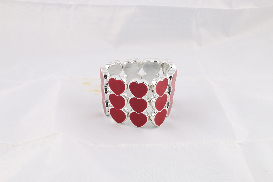 Red Heart Silver Bracelet Image